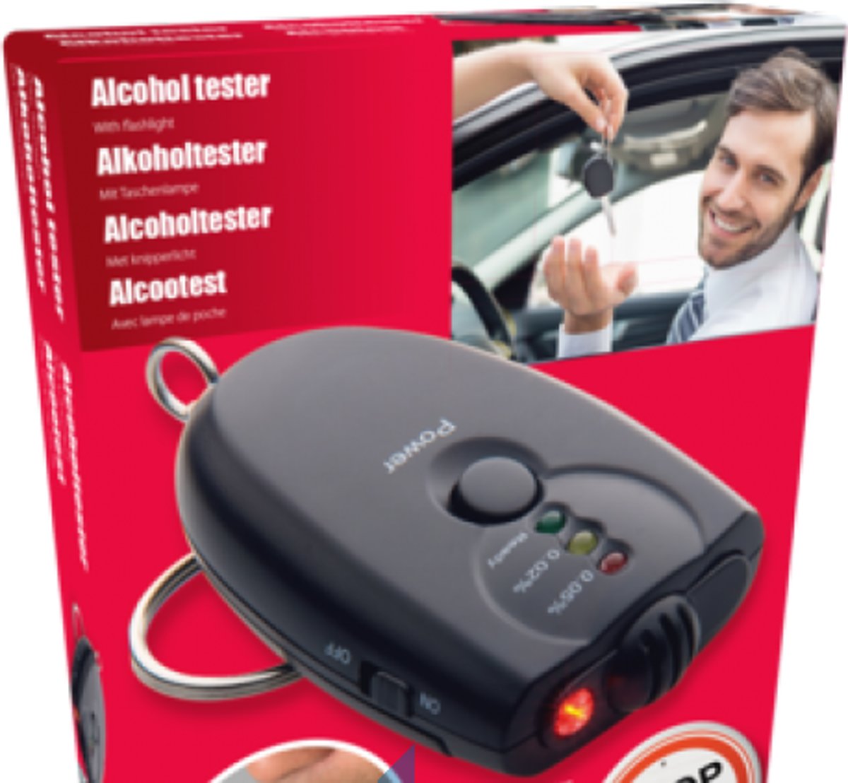 Foto van Alcohol Tester Sleutelhanger | Alcohol Test Keychain | Compacte Adem Tester | Alcoholtest