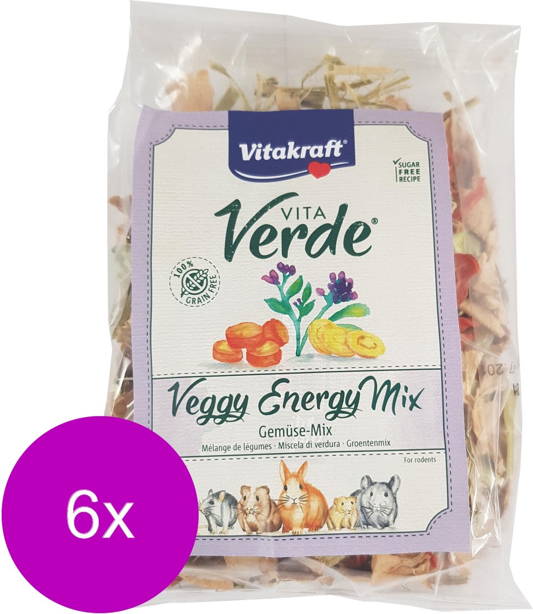 Vitakraft Vita Verde Nature Flakes - Knaagdiersnack - 6 x Groente 400 g