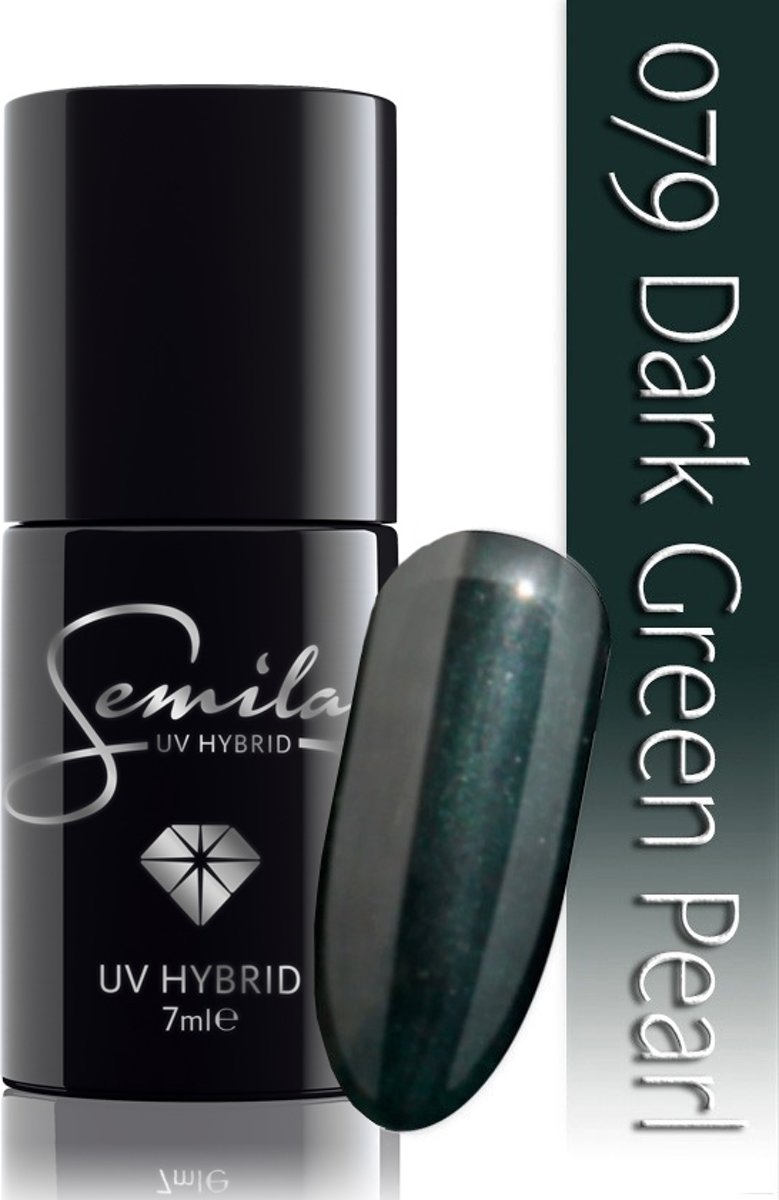 Foto van 079 UV Hybrid Semilac Dark Green Pearl 7 ml.