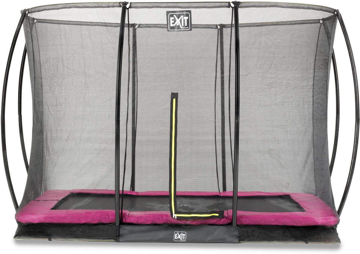 EXIT Silhouette inground trampoline 214x305cm met veiligheidsnet - roze