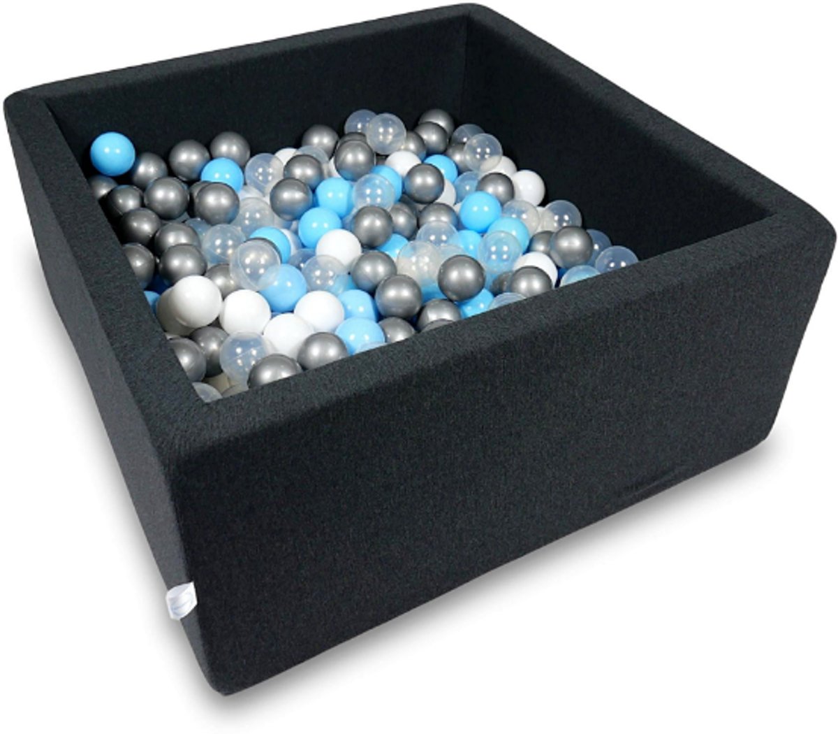 Ballenbak - 400 ballen - 90 x 90 x 40 cm - ballenbad - vierkant zwart
