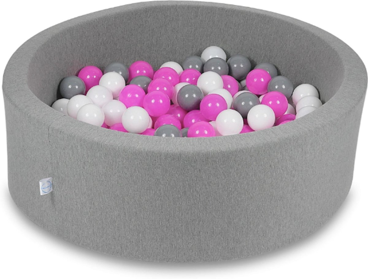 Ballenbak - 200 ballen - 90 x 30 cm - ballenbad - rond donker grijs
