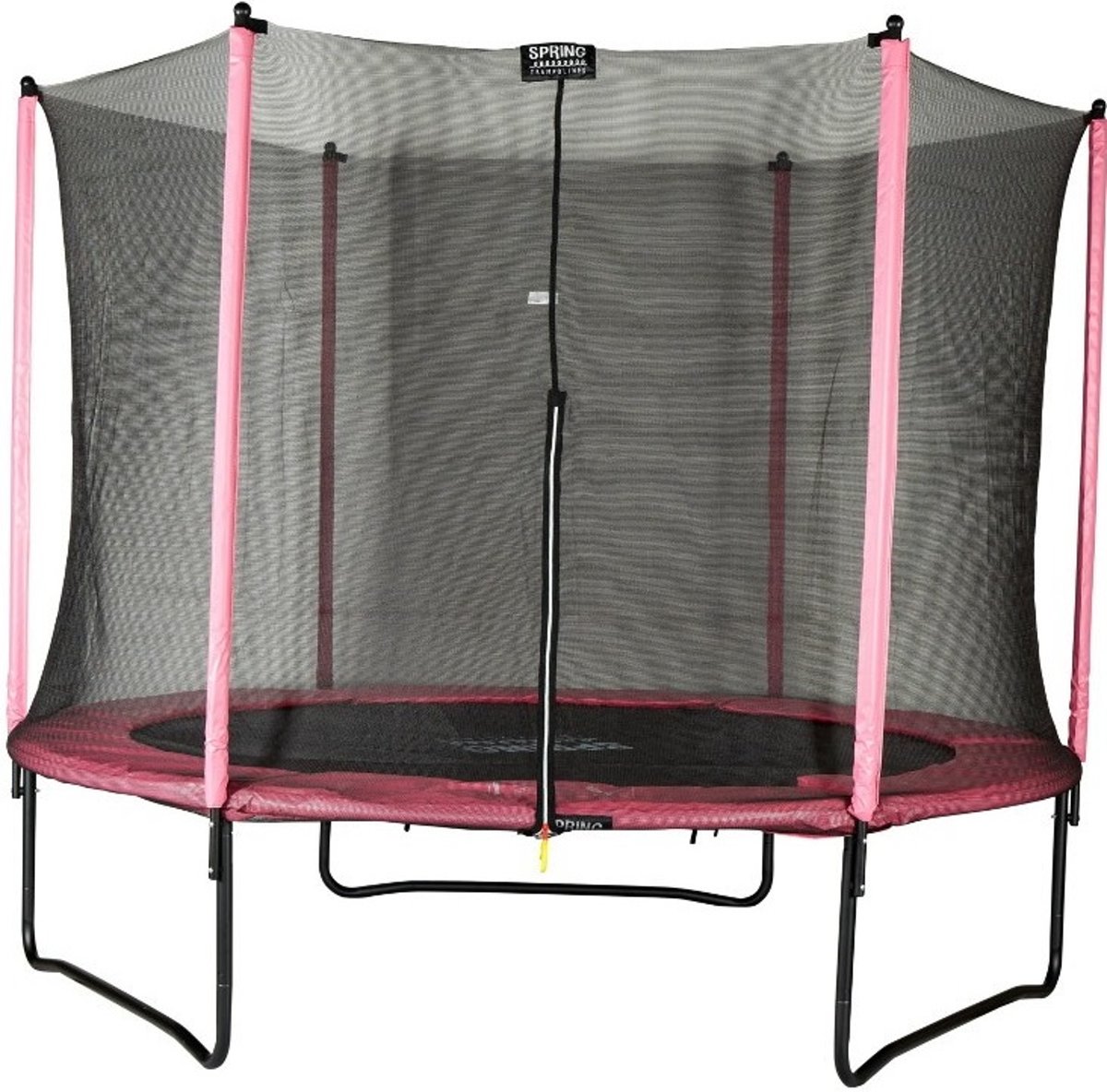 Spring Trampoline 244 cm (8ft) met veiligheidsnet - Black Edition - roze rand