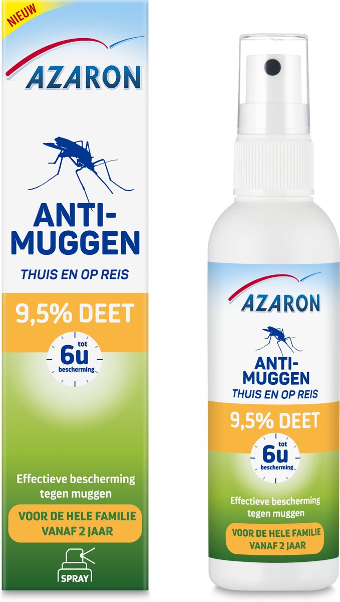 Foto van Azaron Anti-Muggen 9,5% DEET Muggenspray - Muggenbescherming