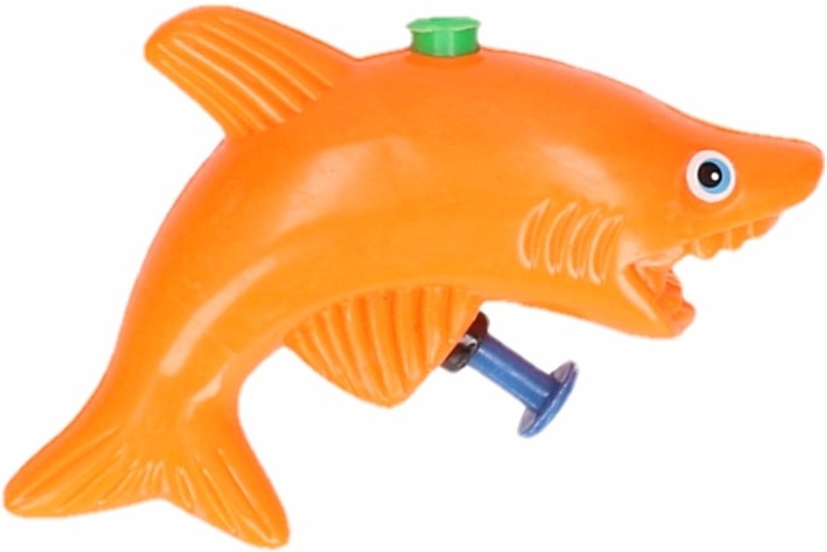 Haai waterpistool oranje 9 cm