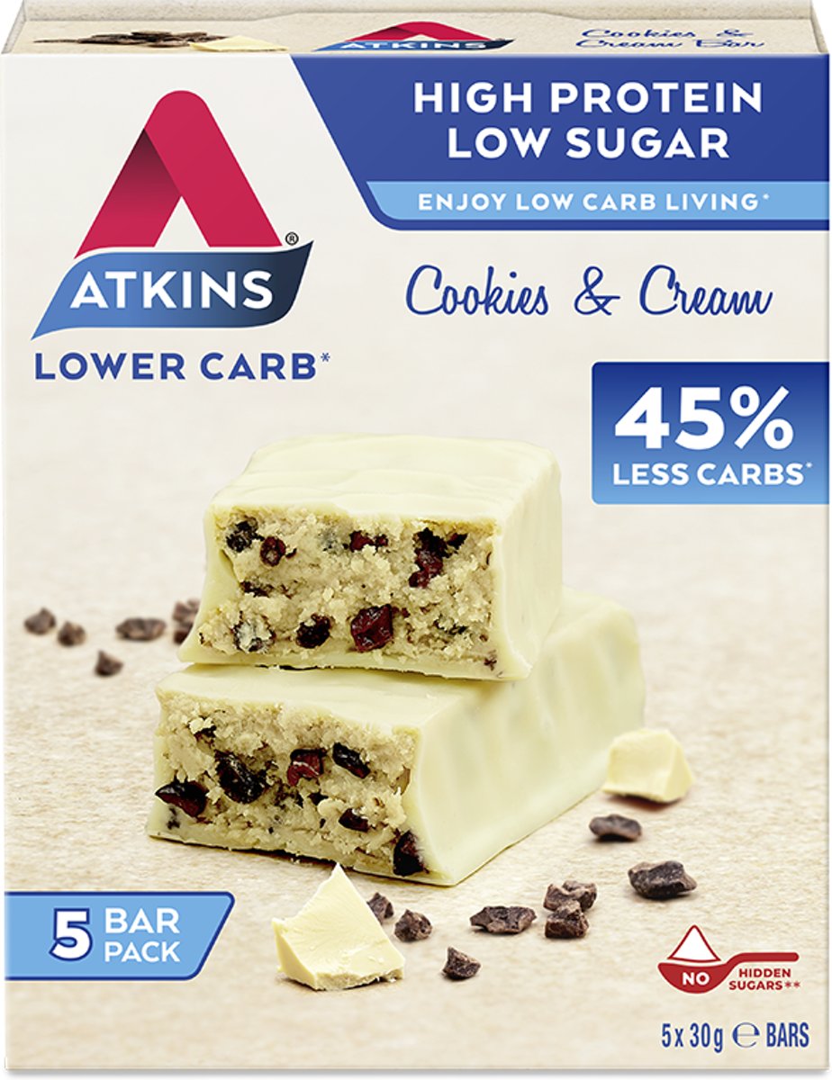 Foto van Atkins Cookies & Cream 20 repen