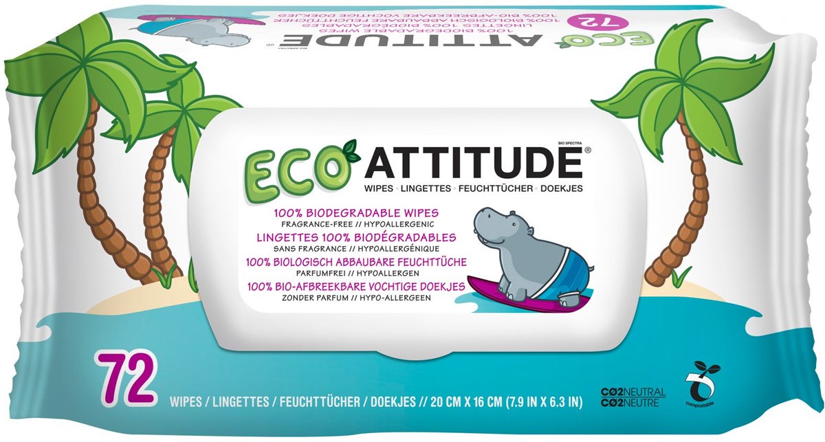 Foto van Attitude - Eco Babydoekjes 72 st