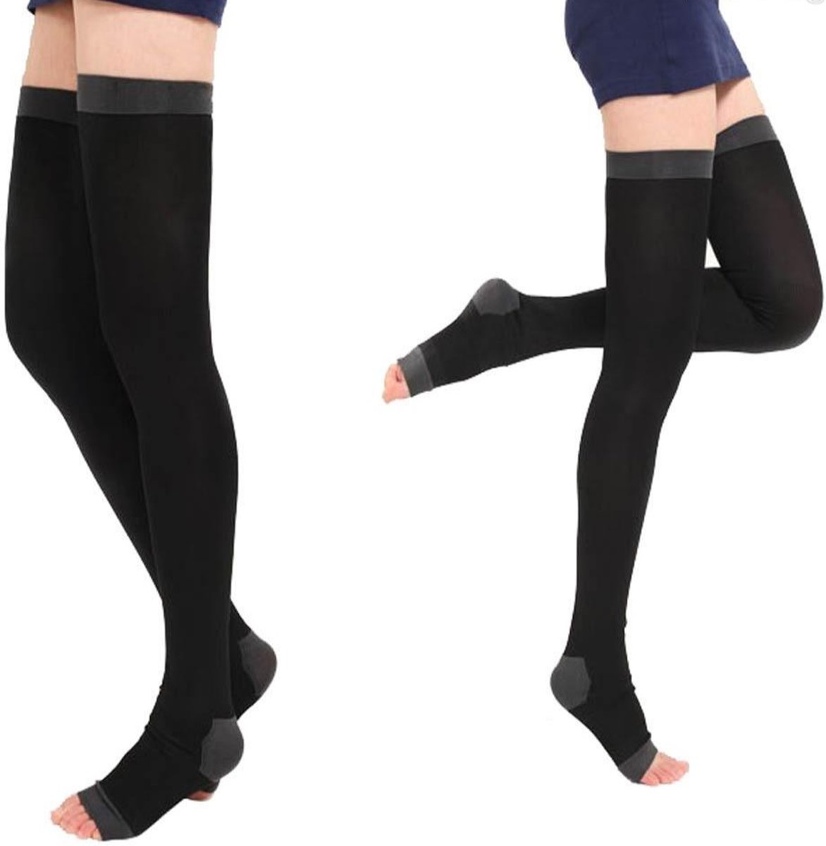 Foto van Sleepwear compressie kousen zonder teen – voor het verminderen van cellulite en tegen de symptomen van spataderen en vochtretentie. Stimultie bloedsomloop