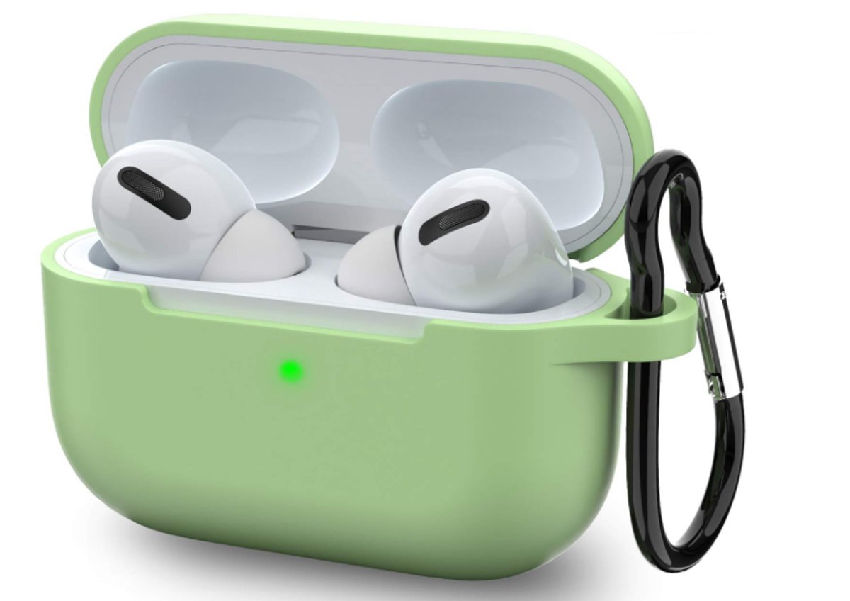 Apple Airpods Pro hoesje - Premium Siliconen beschermhoes met opdruk - 3.0 mm - Groen