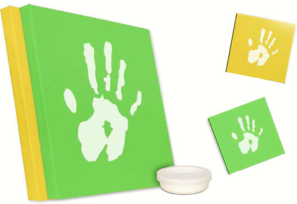 Handafdruk en voetafdruk baby of kind vastleggen op canvas 2 maal
