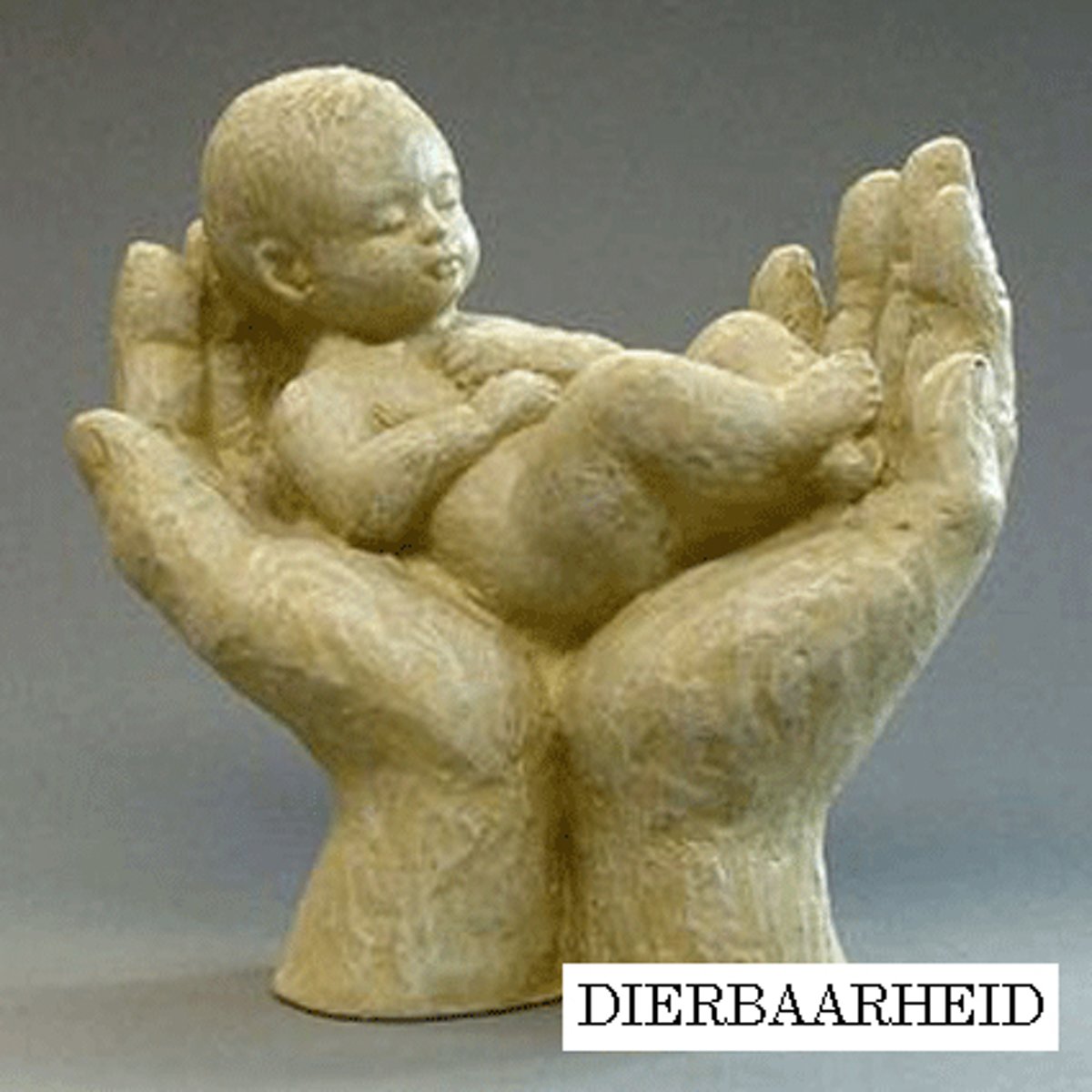 Parastone beeldje baby in handen - Dierbaarheid - ivoor -1264.50 -  12 cm hoog
