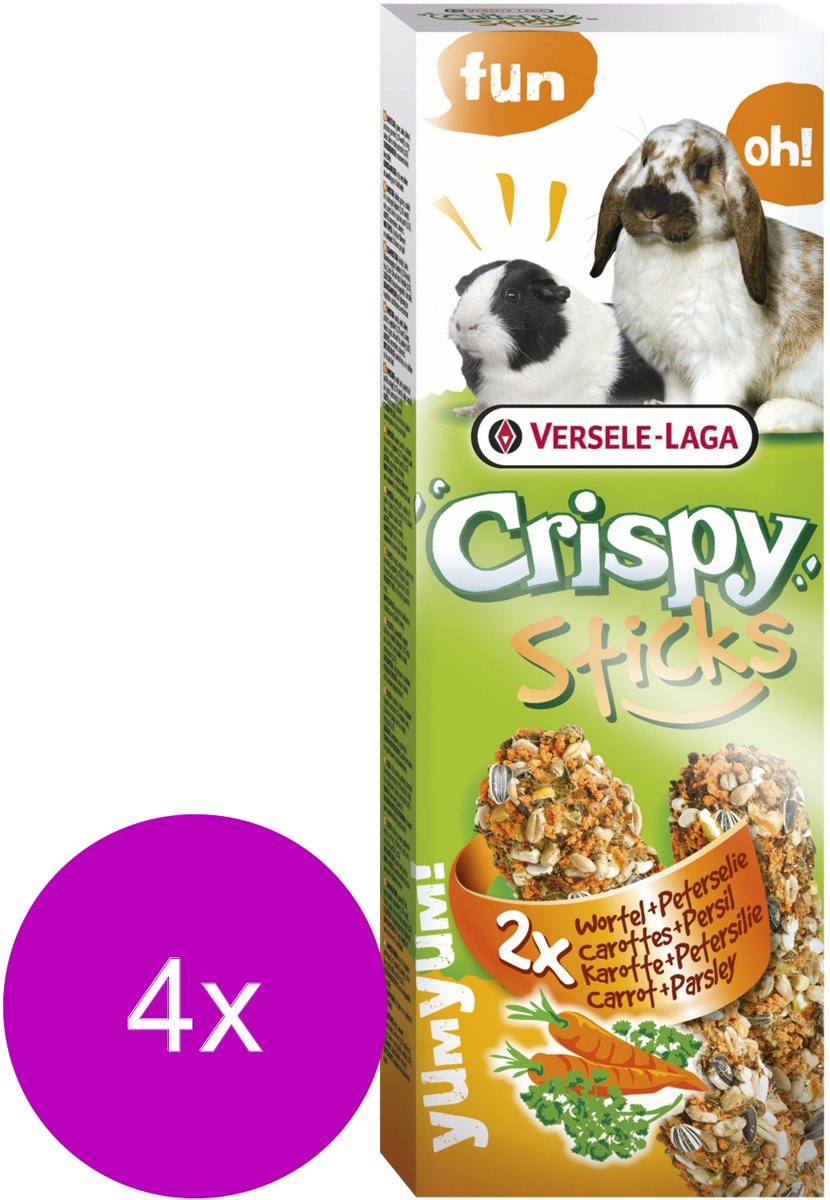 Versele-Laga Crispy Sticks Konijn&Cavia - Konijnensnack - 4 x Wortel