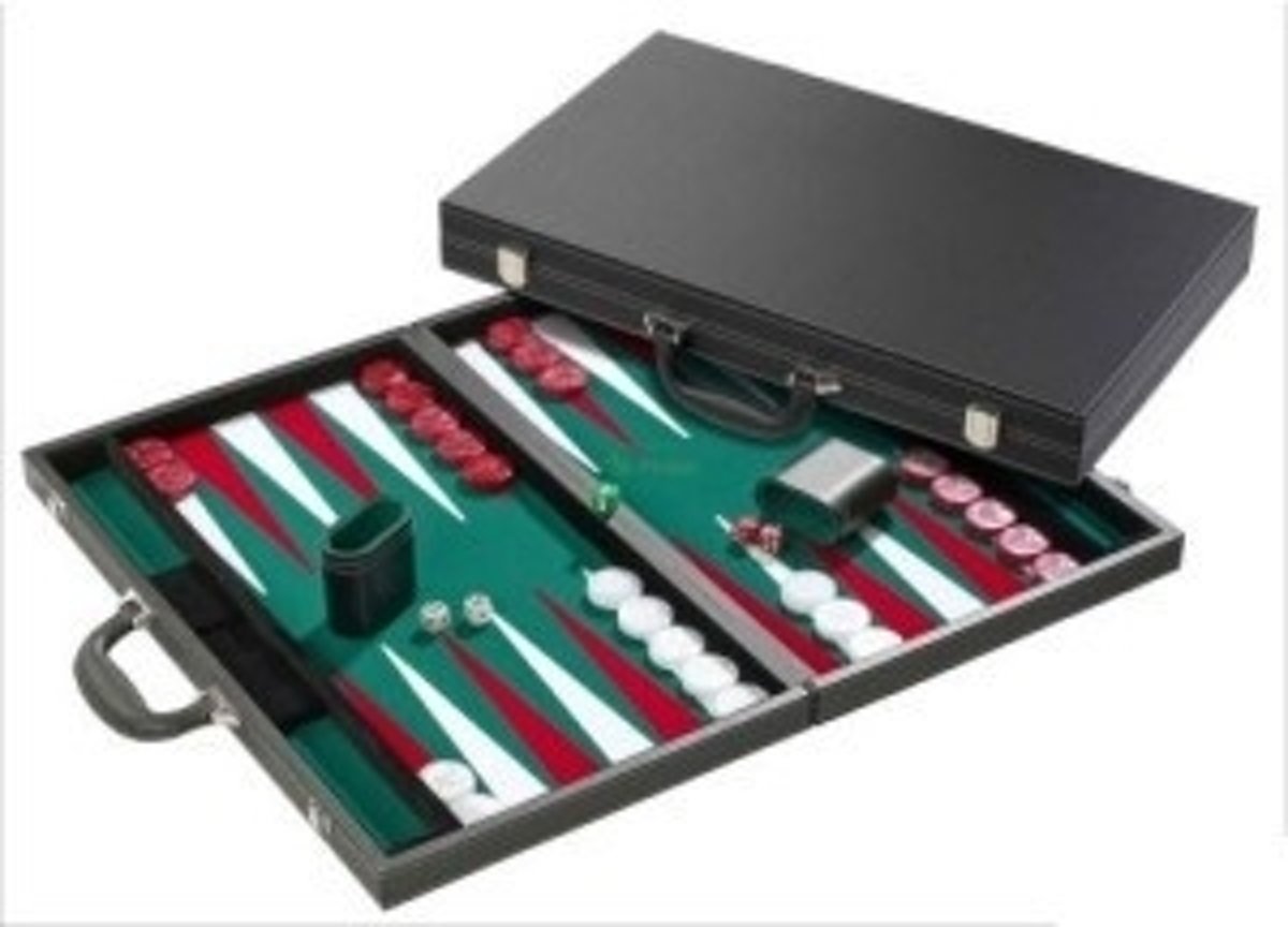 Hot sports Backgammon koffer xl de luxe zwart 53x64