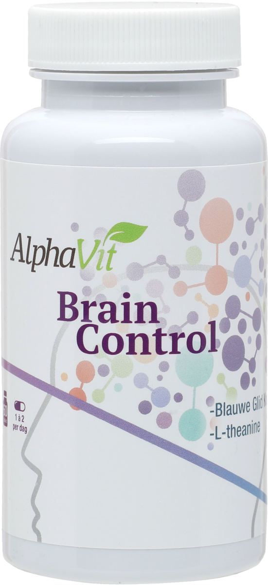 Foto van AlphaVit Brain Control met Blauw Glidkruid, draagt bij aan de leerprestatie en het concentratievermogen