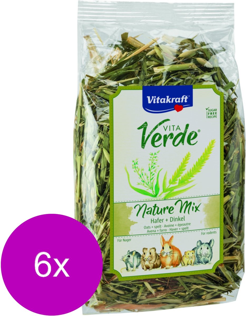 Vitakraft Vita-Verde Haver En Graan - Knaagdiersnack - 6 x 100 g