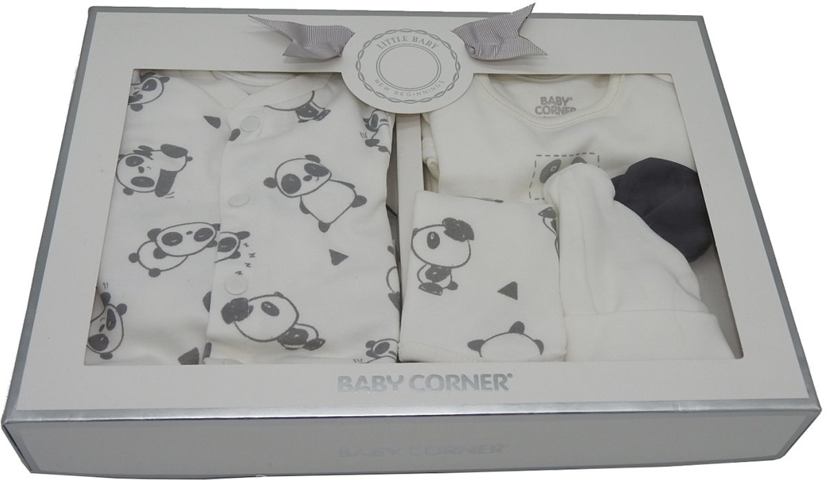 Baby Corner - Newborn Gift Set - kraamcadeau babygeschenkset - off white / grijs - maat 50/56