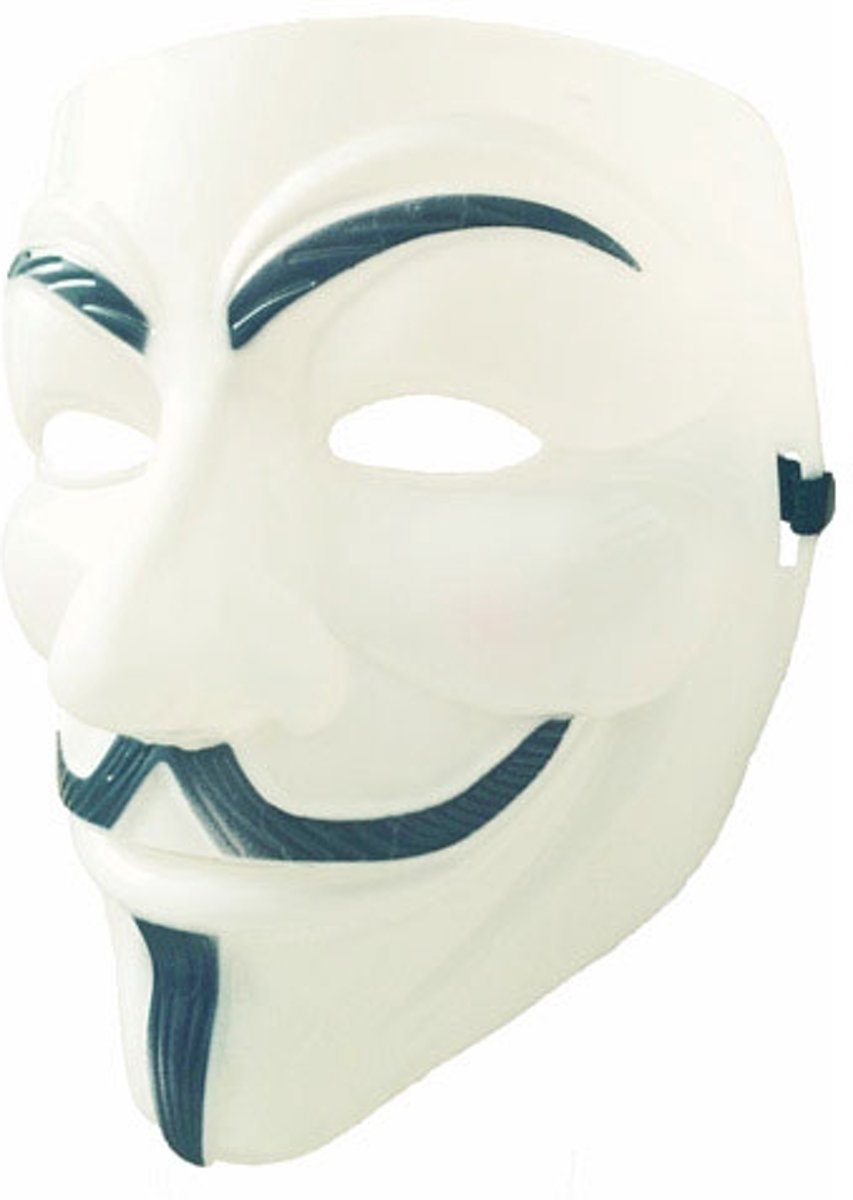 Wit V for Vendetta Masker / Wit Anonymous Masker / Wit Guy