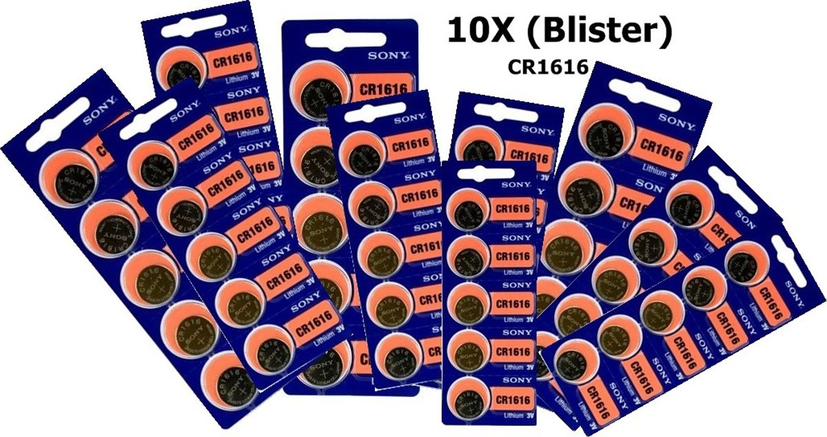 50 Stuks (10 blisters a 5st) - Sony CR1616 lithium batterij
