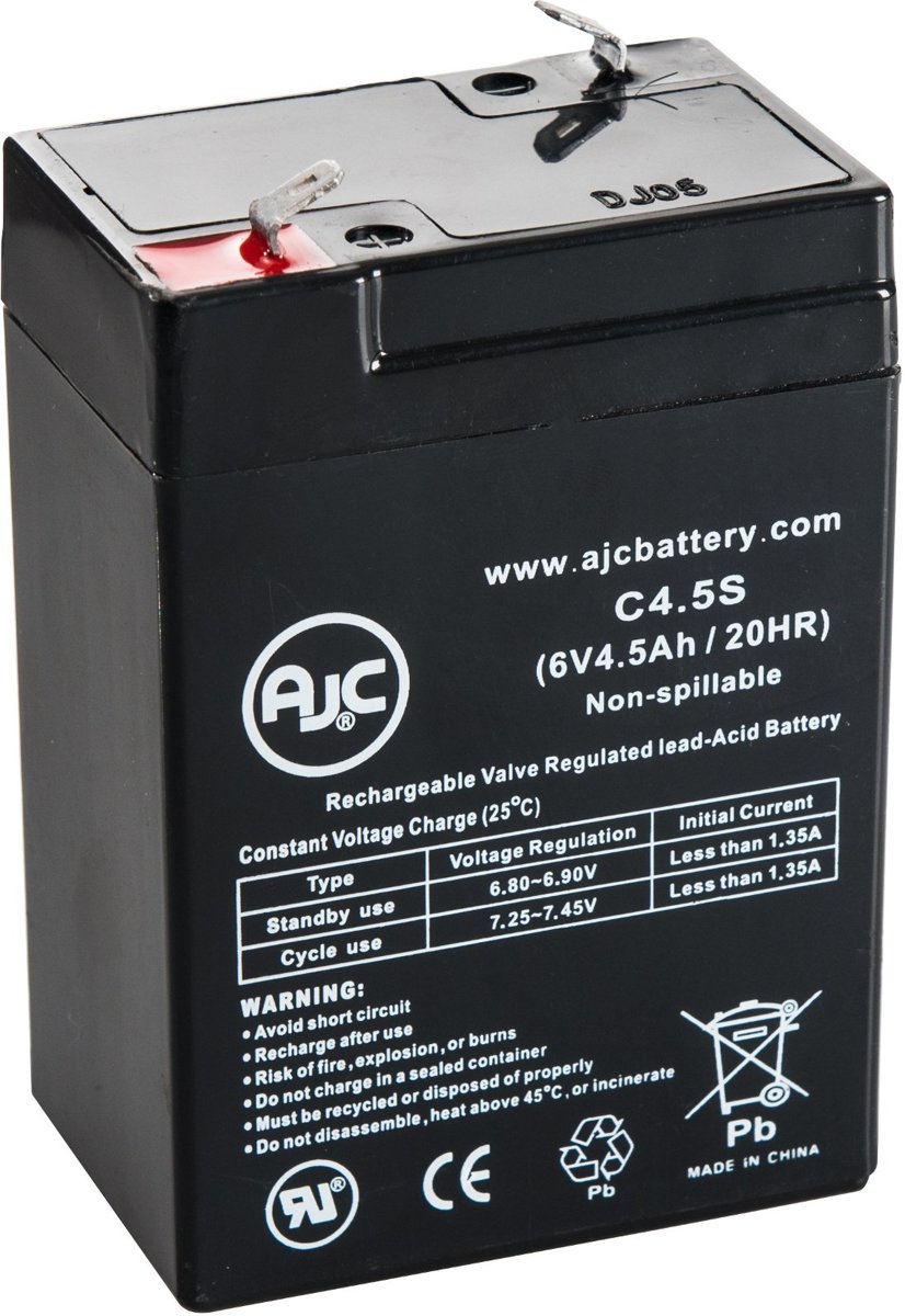 AJC� battery compatibel met Panasonic LC-R064R5P 6V 4.5Ah Lood zuur accu