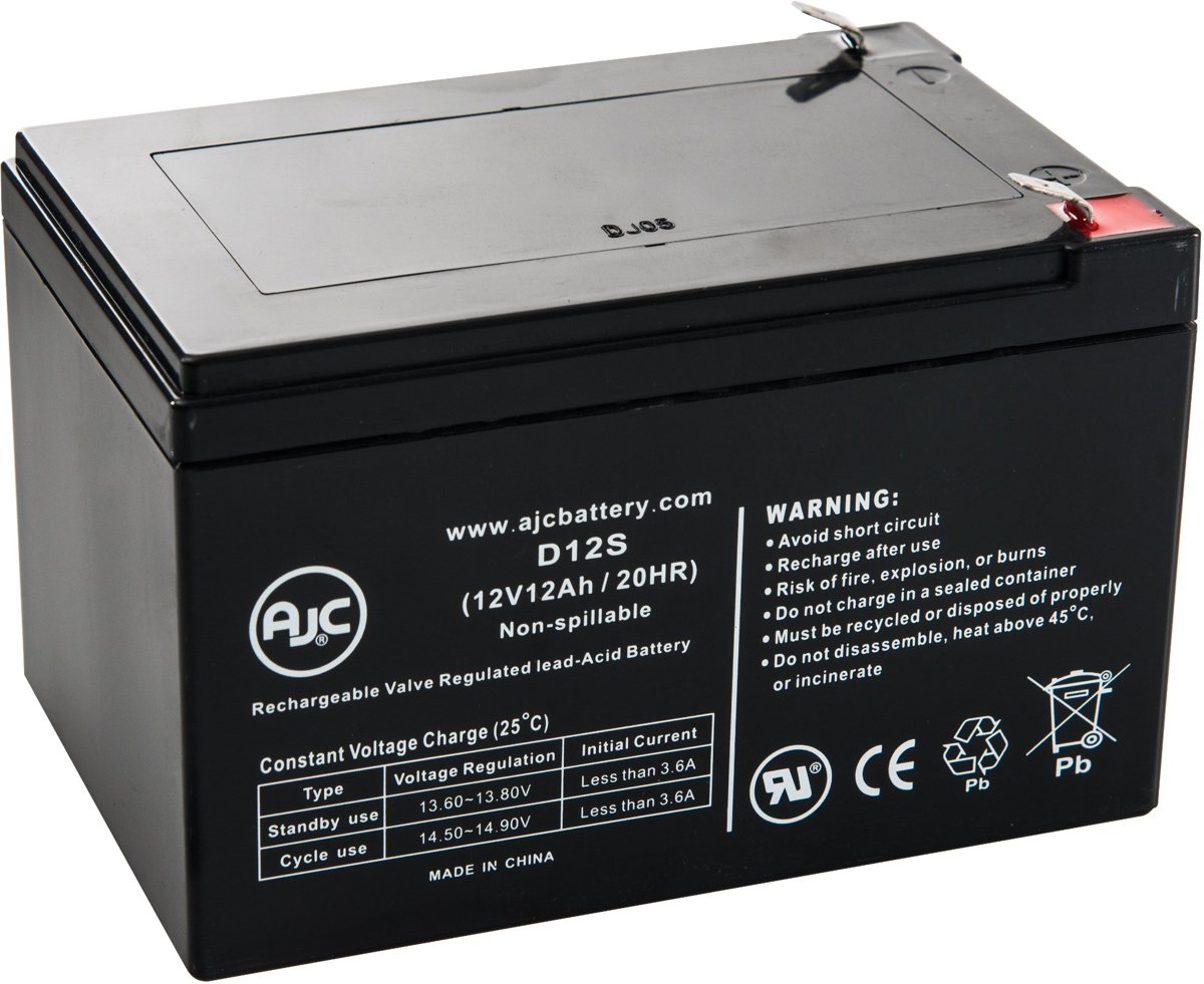 AJC� battery compatibel met Power PSPM12-12 12V12A 12V 12Ah Lood zuur accu