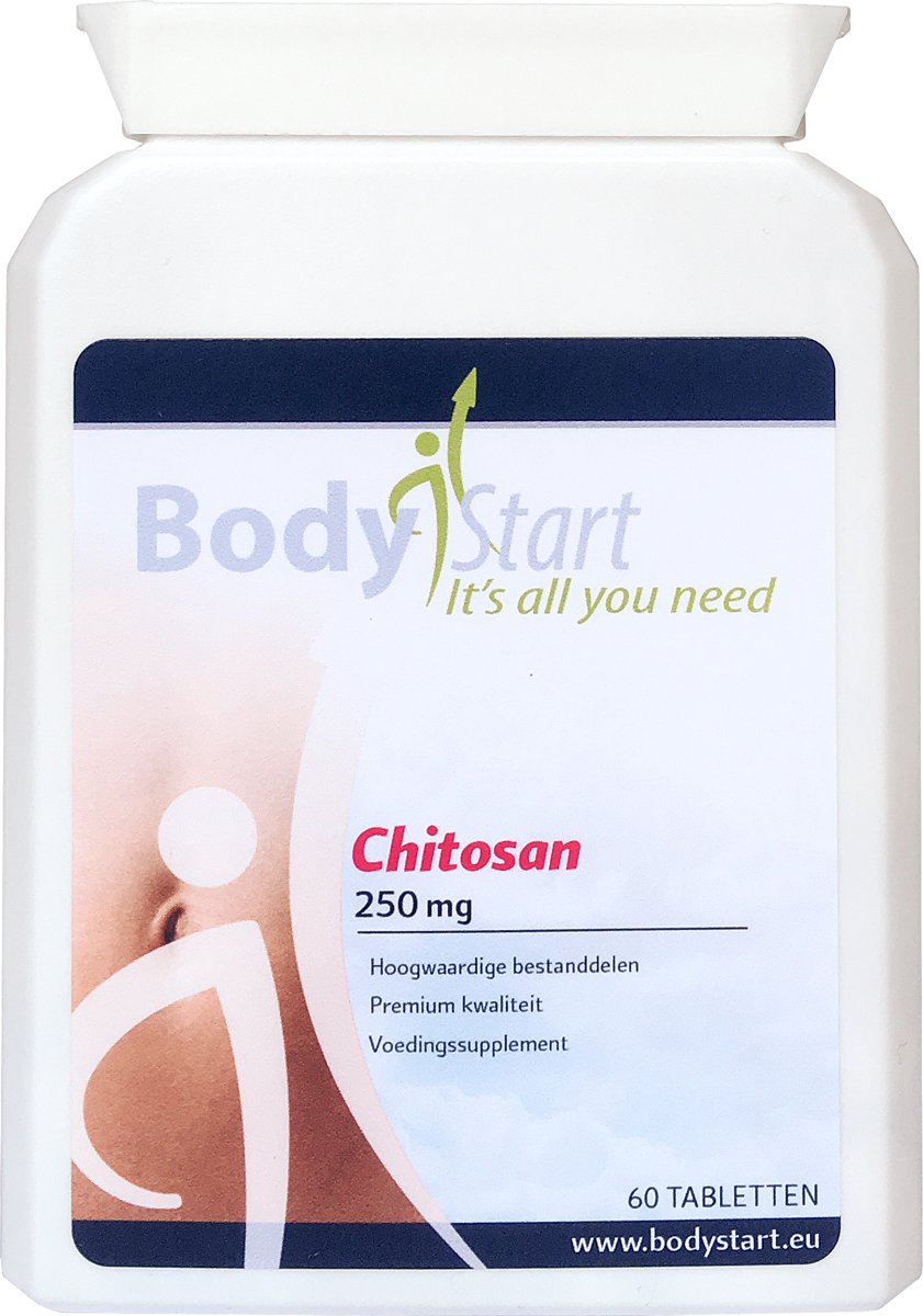 Foto van BodyStart Chitosan | 250 mg | Hoogwaardige bestanddelen | Stimuleert gewichtsverlies | 60 Tabletten