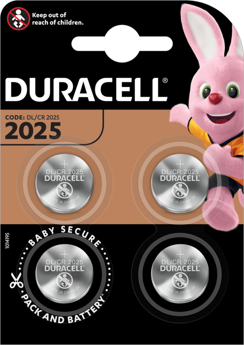 Duracell CR2025 Knoopcelbatterijen - 4 stuks