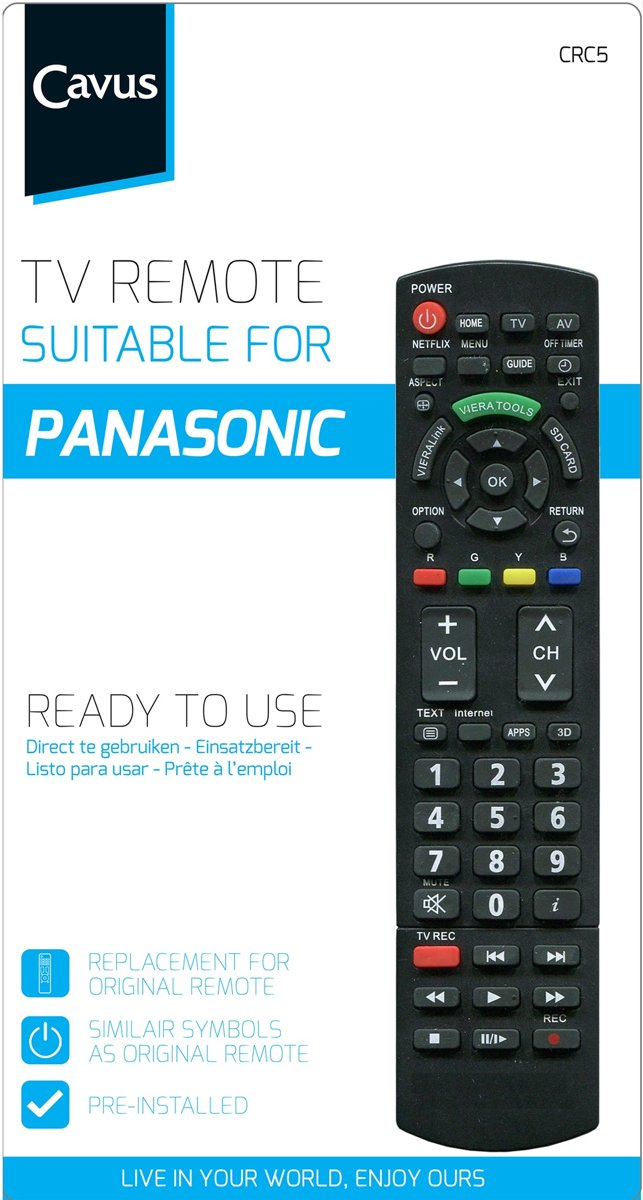 Cavus afstandsbediening voor Panasonic TV's