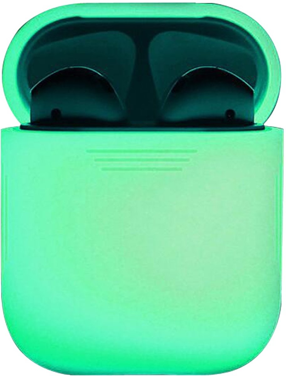 Siliconen Bescherm Hoesje Cover voor Apple AirPods 2 Case - Glow in the dark