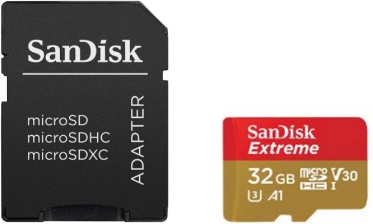 SanDisk MicroSDHC Extreme 32GB 100mb / 60mb,V30,A1 2p AC