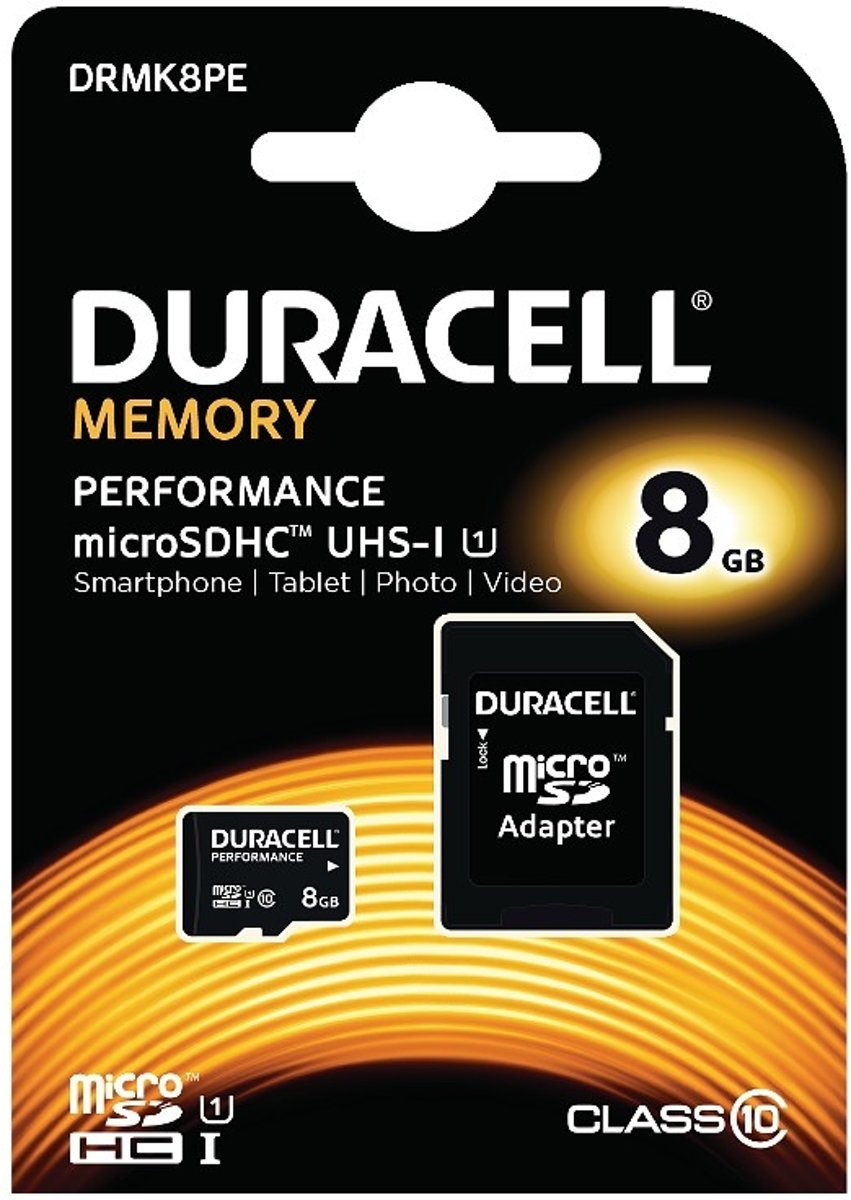 Duracell Micro SDHC 8GB Cl.10 U1/Adap Prf