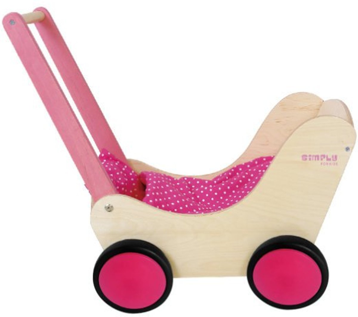 Simply houten poppenwagen Roze