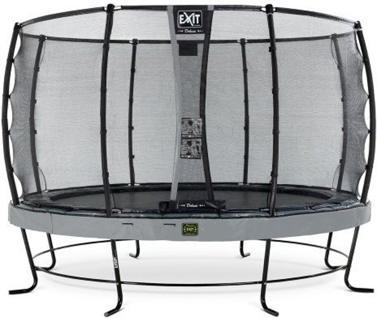 EXIT Elegant Premium trampoline ø366cm met veiligheidsnet Economy - grijs
