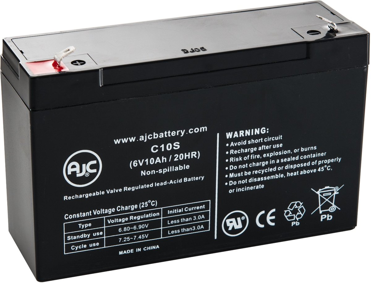 AJC� battery compatibel met MK ES12-6 6V 10Ah Lood zuur accu