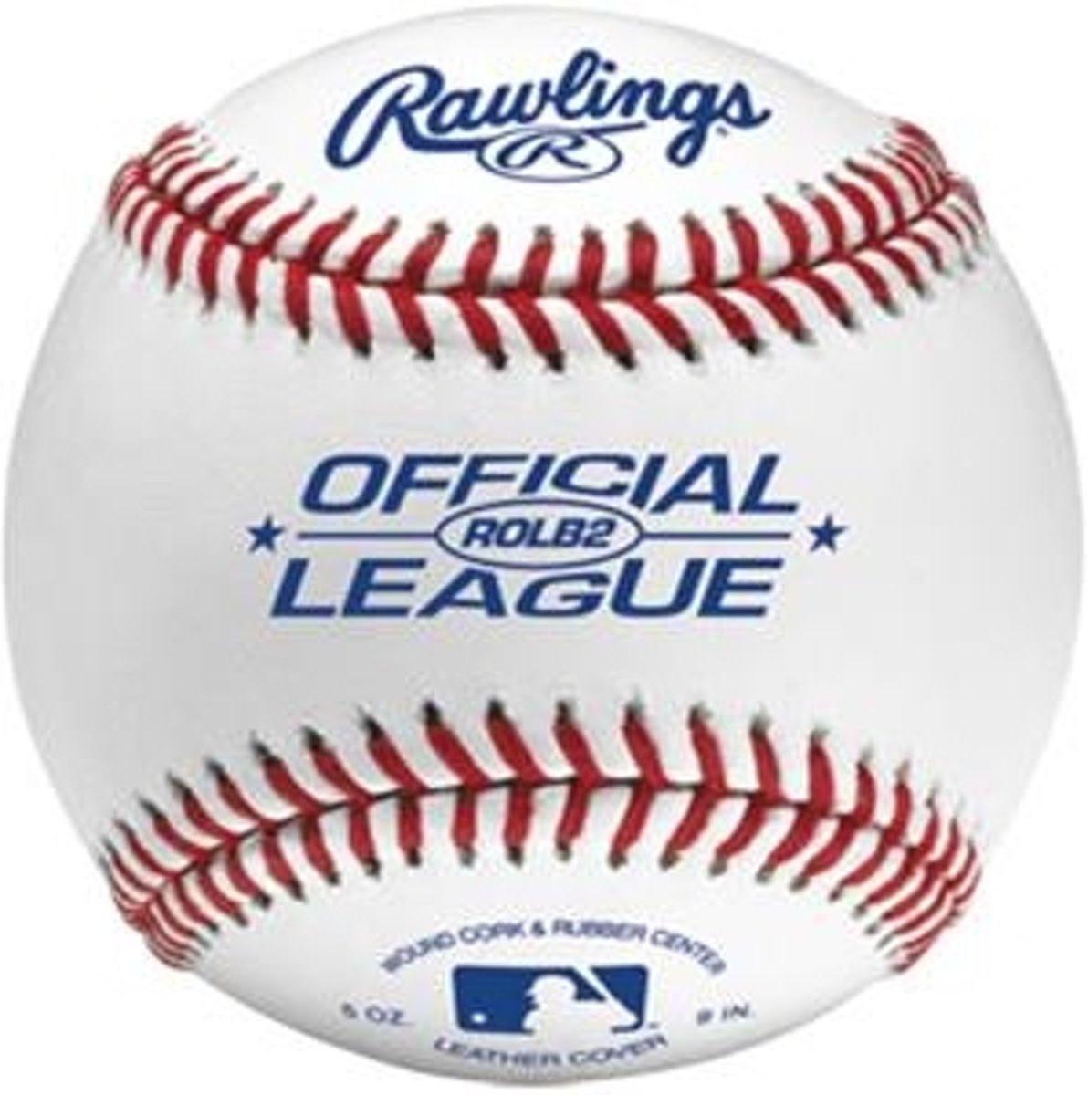 Rawlings 2 STUKS ROLB2 Leather Baseball - Wit - 9 inch
