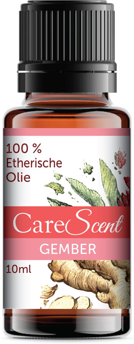 Foto van CareScent Etherische Gemberolie | Essentiële Olie voor Aromatherapie | Geurolie | Aroma Olie | Aroma Diffuser Olie | Gember olie - 10ml