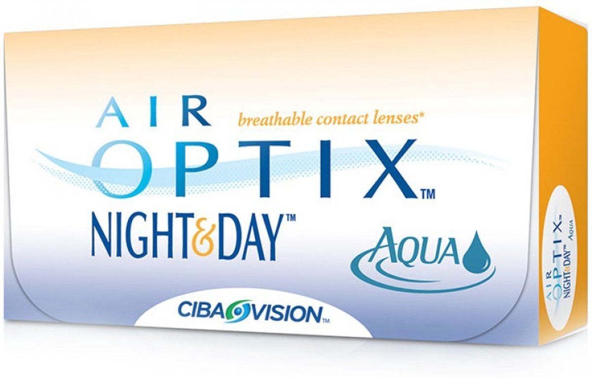 Foto van -10,00 Air Optix Night&Day Aqua - 6 pack - Maandlenzen - Contactlenzen