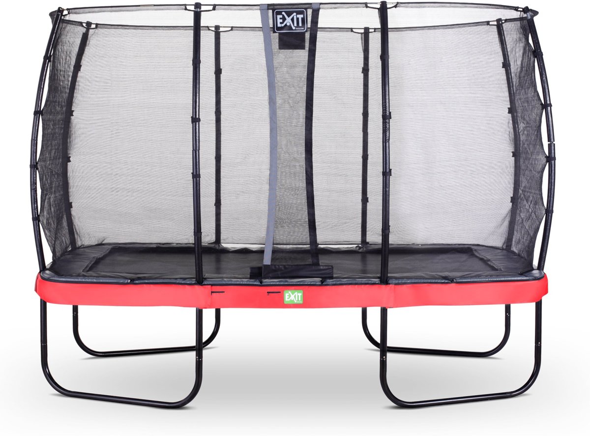 EXIT Elegant Premium trampoline 244x427cm met veiligheidsnet Deluxe - rood