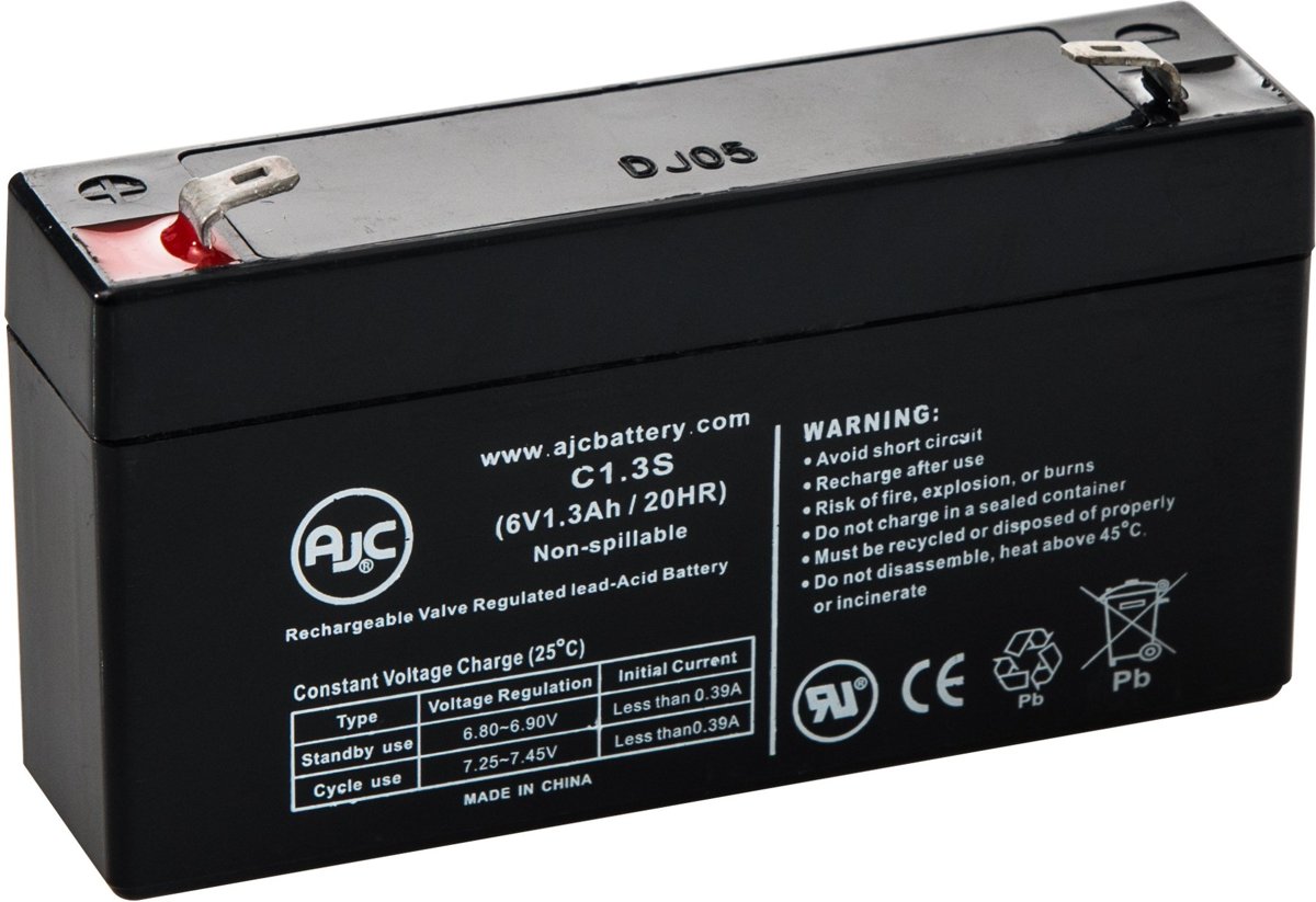 AJC� battery compatibel met Sonnenschein A506/1.2S 6V 1.3Ah Noodverlichting accu