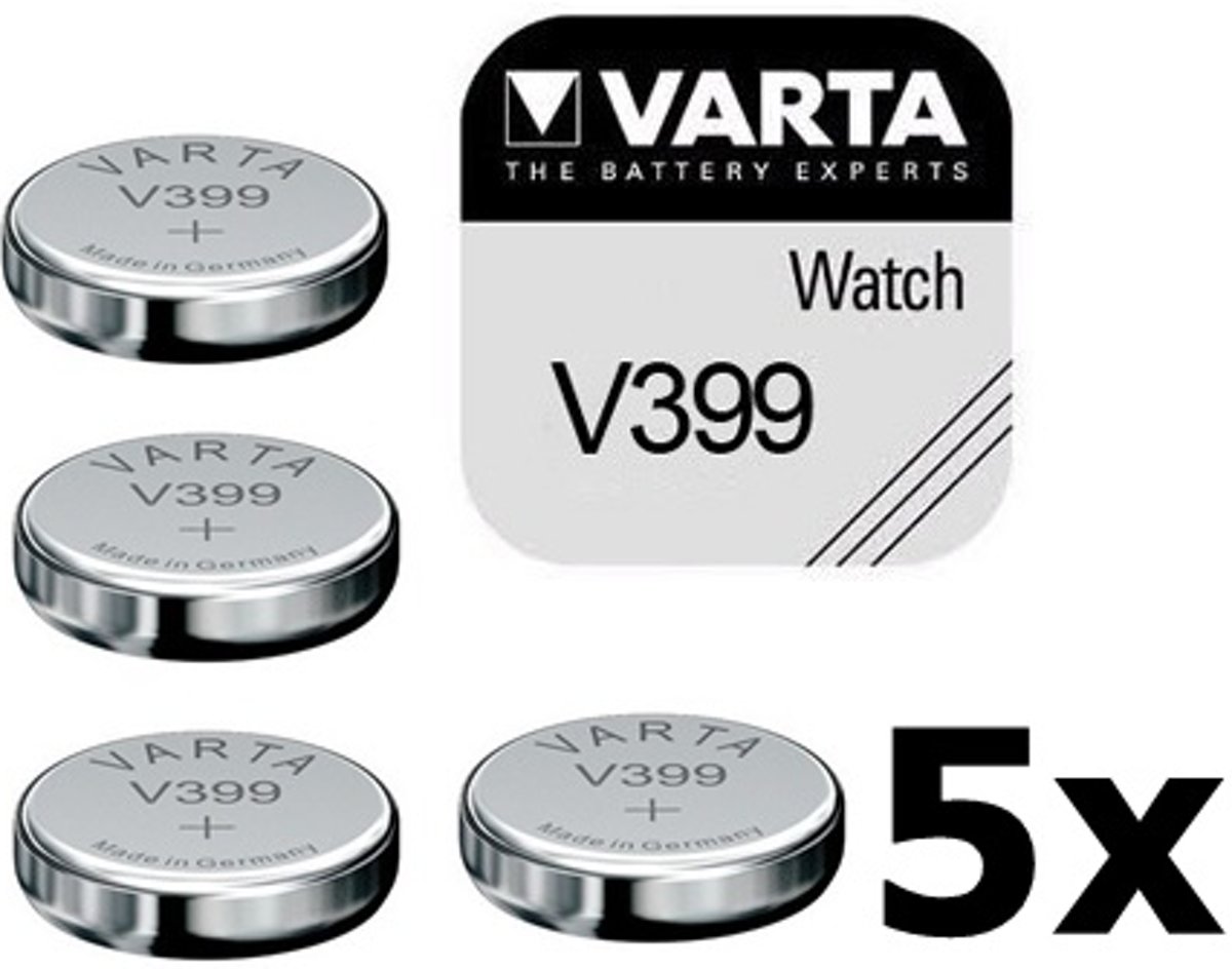 5 Stuks - Varta V399 42mAh 1.55V knoopcel batterij