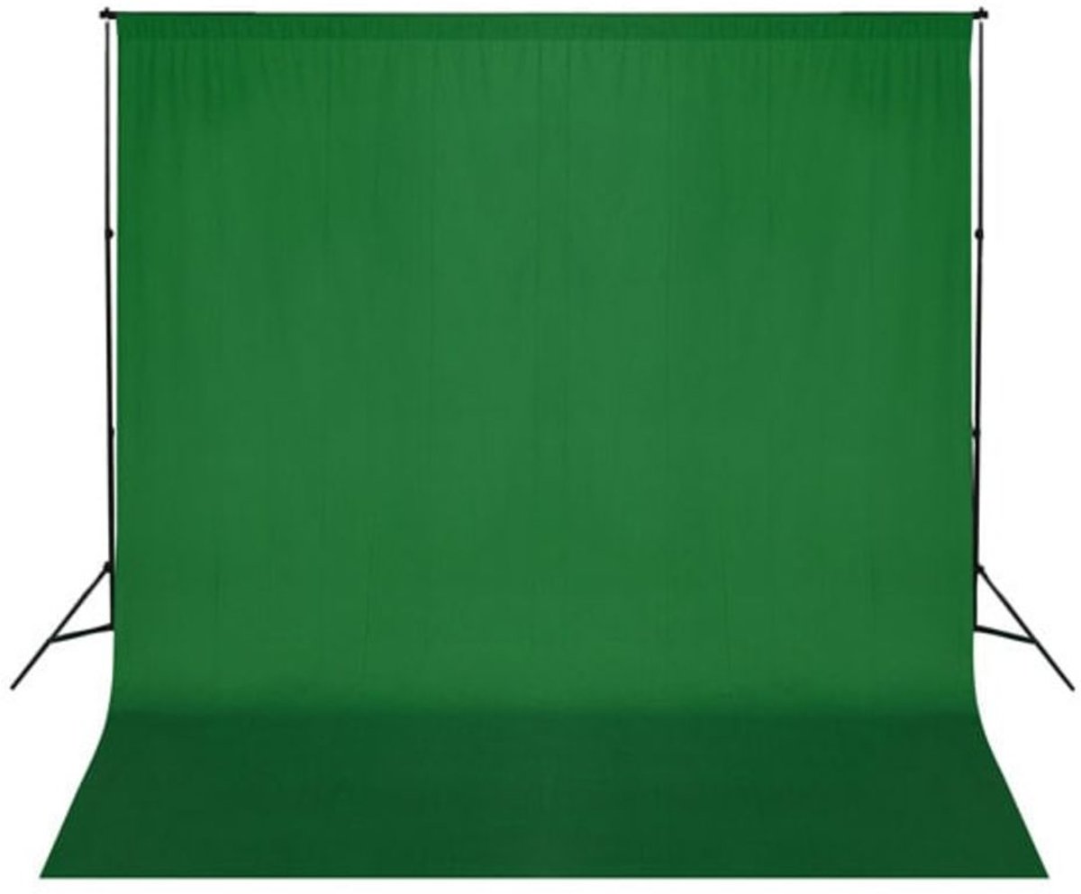 Achtergrond chromakey 300x300 cm katoen groen (incl. Fotolijst)