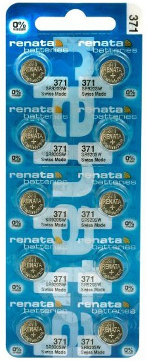 10 Stuks (1 Blister a 10st) Renata SR920SW/371 1.55V knoopcel batterij