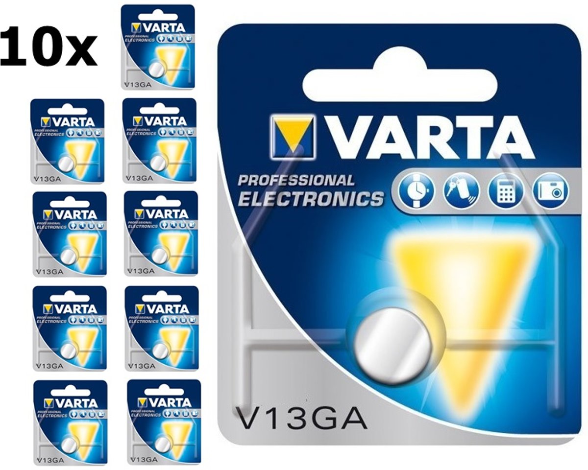 Varta V13GA / LR44 / LR1154 125mAh 1.55V Professional Electronics knoopcel batterij - 10 stuks