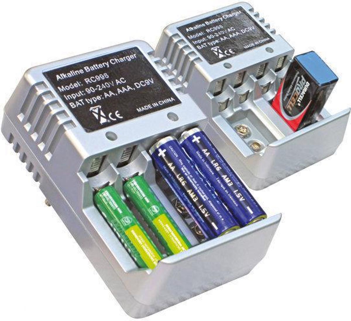 Garant-o-matic alkaline batterijlader voor AA / AAA / 9v batterijen