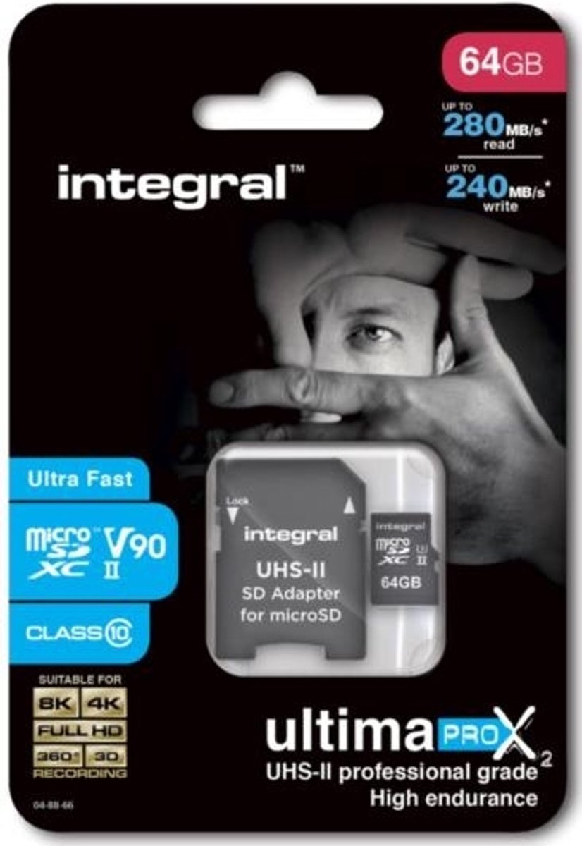Integral 64GB microSDHC/XC flashgeheugen MicroSDXC Klasse 10 SLC