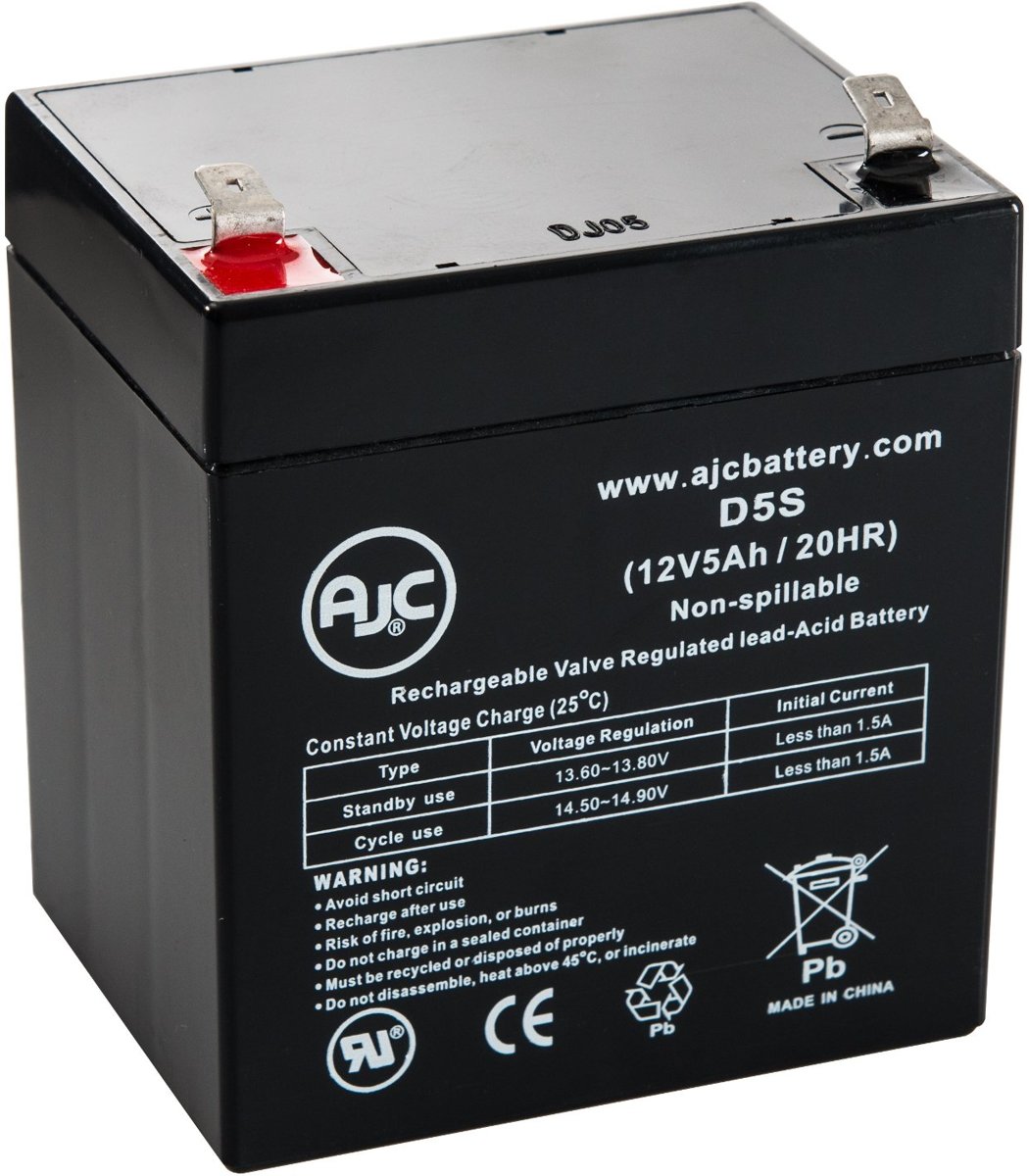 AJC� battery compatibel met Genesis NP4-12-F2 12V 5Ah Lood zuur accu