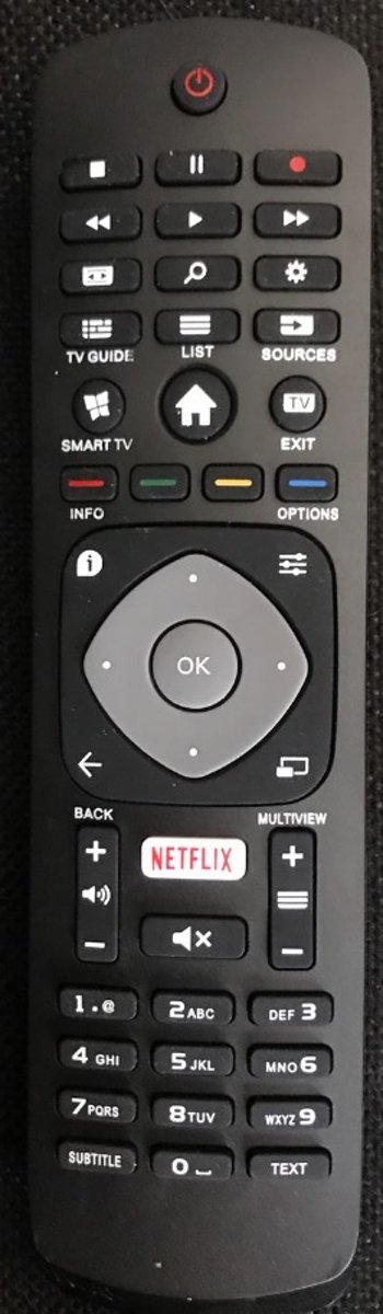 Vervangende afstandsbediening Philips voor alle Philips smart tv's met Netflix toets -
