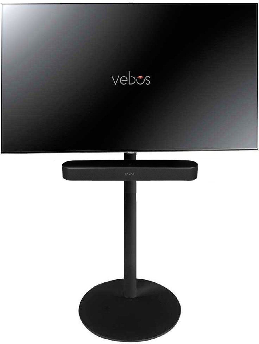 Vebos tv standaard Sonos Beam zwart | Hoogte 117 cm | 40 - 55 Inch | Max 35 kg