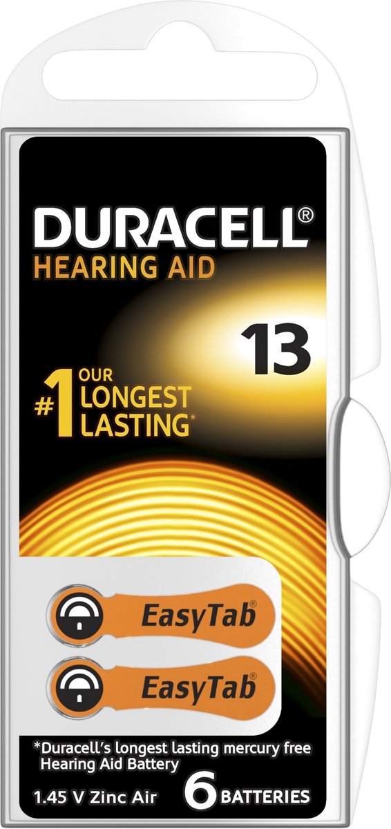 Duracell Duralock Hearing Aid 13 oranje