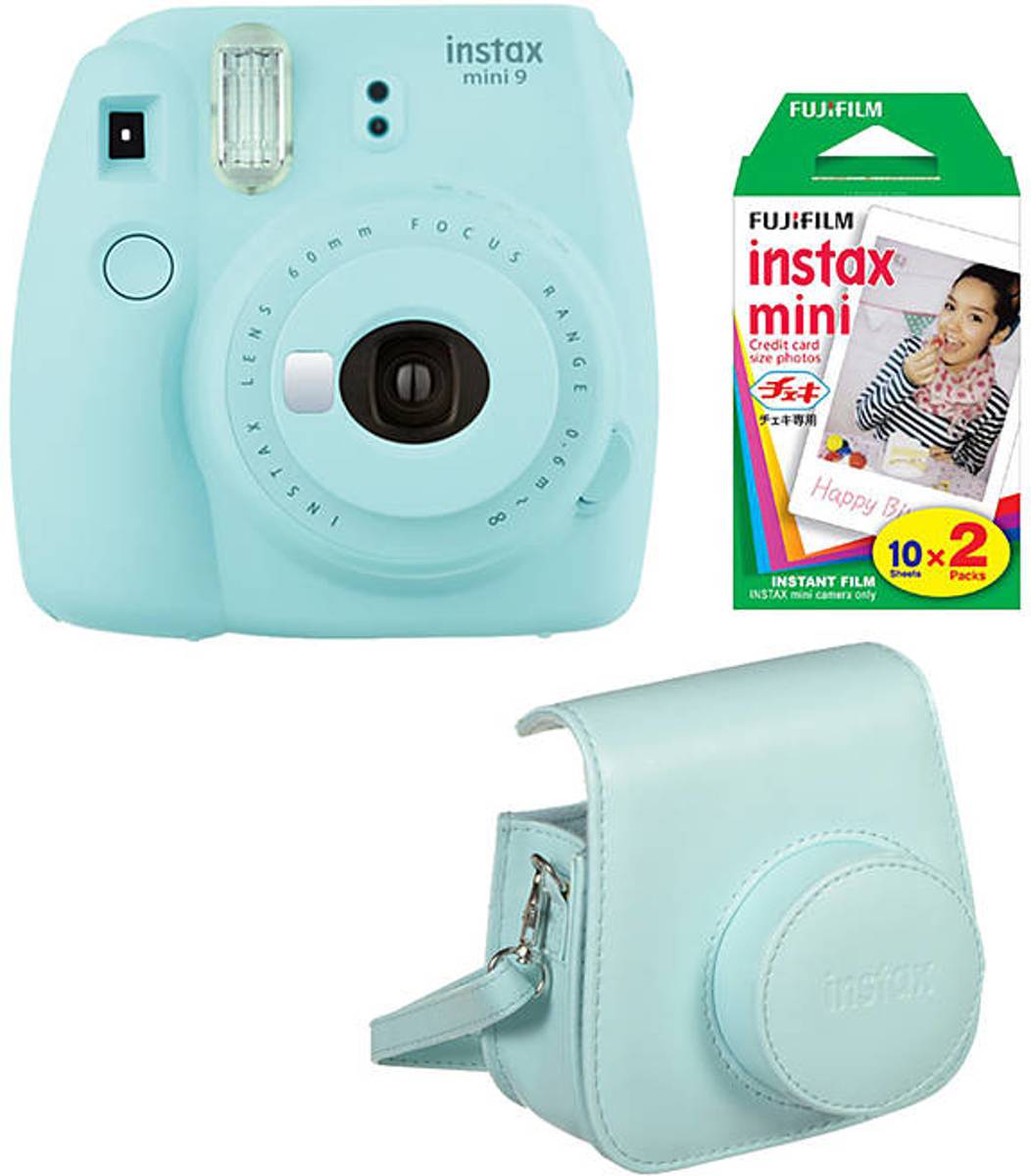 Fujifilm Instax Mini 9 - Incl. instax Film Mini 10st + Case - Ice Blue