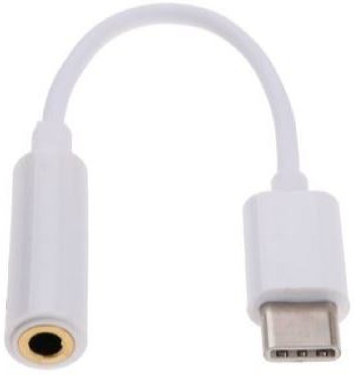 USB C naar jack (3,5mm) adapter (wit) - USB Type C naar aux - USB naar jack - USB naar audio - USB naar geluid